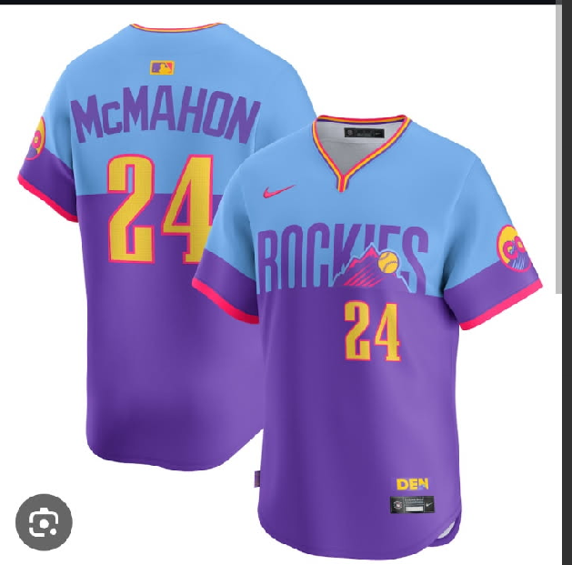 Men Colorado Rockies #24 McMahon blue purple MLB 2025 jersey